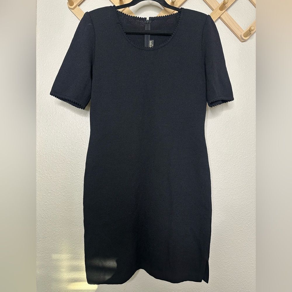 St. John Basics Black Knit Dress Sz 8